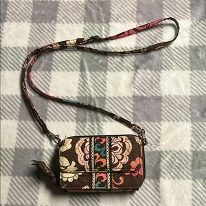 Vera Bradley Brown and Pink Crossbody